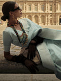 Bewitching Sea Green Zari Woven Satin Party Wear Saree With Blouse