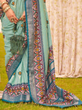 Enchanting Sea Green Patola Printed Silk Reception Wear Saree