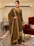 Attractive Mahendi Green Embroidered Vichitra Festival Wear Salwar Suit
