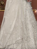 Adorable Off-White Sequins Net Engagement Wear Lehenga Choli