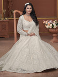Adorable Off-White Sequins Net Engagement Wear Lehenga Choli