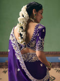 Fabulous Navy Blue Sequins Silk Reception Wear Saree With Blouse