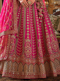 Pretty Rani Pink Sequins Silk Bridal Lehenga Choli With Double Dupatta