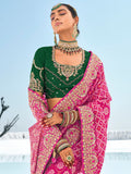 Fantastic Pink Bandhani Printed Georgette Traditional Saree With Blouse