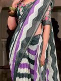 Gorgeous Multi-Color Floral Printed Cotton Traditional Saree With Blouse