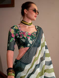 Awesome Multi-Color Printed Cotton Office Wear Saree With Blouse