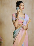 Enchanting Multi Color Digital Printed Silk Event Wear Saree With Blouse