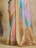 Enchanting Multi Color Digital Printed Silk Event Wear Saree With Blouse