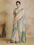 Stunning Multi Color Digital Printed Silk Festival Wear Saree With Blouse
