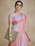 Tantalizing Pink Digital Printed Silk Event Wear Saree With Blouse