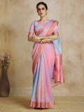 Tantalizing Pink Digital Printed Silk Event Wear Saree With Blouse
