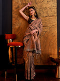Captivating Brown Weaving Silk Function Wear Saree With Blouse