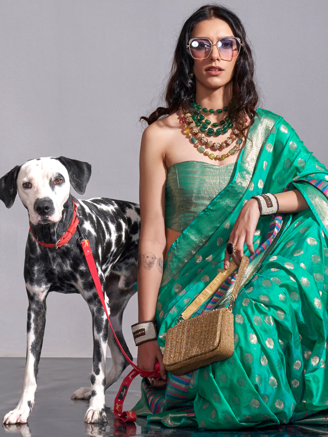 Beautiful Teal Green Zari Weaving Silk Traditional Saree With Blouse