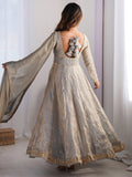 Fantastic Grey Sequins Silk Event Wear Gown With Dupatta