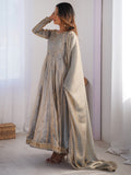 Fantastic Grey Sequins Silk Event Wear Gown With Dupatta