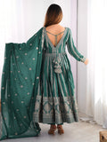 Charming Green Thread Work Georgette Festival Wear Suit Pant