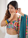 Marvelous Multi-Color Rayon Navratri Wear Lehenga With Gamthi Work Blouse
