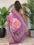 Spectacular Purple Bandhni Printed Tissue Silk Festive Wear Saree