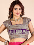 Charming Purple Shaded Sequins Embroidered Georgette Lehenga Choli With Dupatta