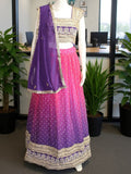Classic Purple Embroidered Georgette Wedding Wear Lehenga Choli With Dupatta