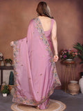 Amazing Pink Dori Work Silk Event Wear Saree With Blouse