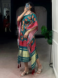 Charming Teal Green Gota Patti Gaji Silk Event Wear  Kaftan