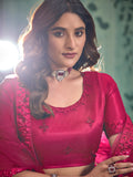 Adorable Pink Sequins Net Bridal Lehenga Choli With Dupatta
