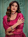 Adorable Pink Sequins Net Bridal Lehenga Choli With Dupatta