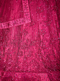 Adorable Pink Sequins Net Bridal Lehenga Choli With Dupatta