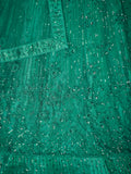 Incredible Green Thread Work Net Mehendi Wear Lehenga Choli With Dupatta