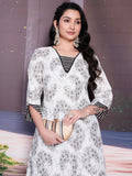 Stylish Black Floral Printed Cotton Casual Wear Palazzo Suit
