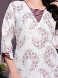 Pretty Maroon Floral Printed Cotton Daily Wear Palazzo Suit