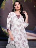 Pretty Maroon Floral Printed Cotton Daily Wear Palazzo Suit