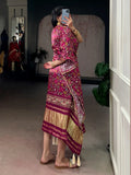 Outstanding Wine Tasseled Gaji Silk Festival Wear Kaftan