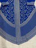 Magnetic Blue Sequins Georgette Festive Wear Palazzo Suit With Dupatta