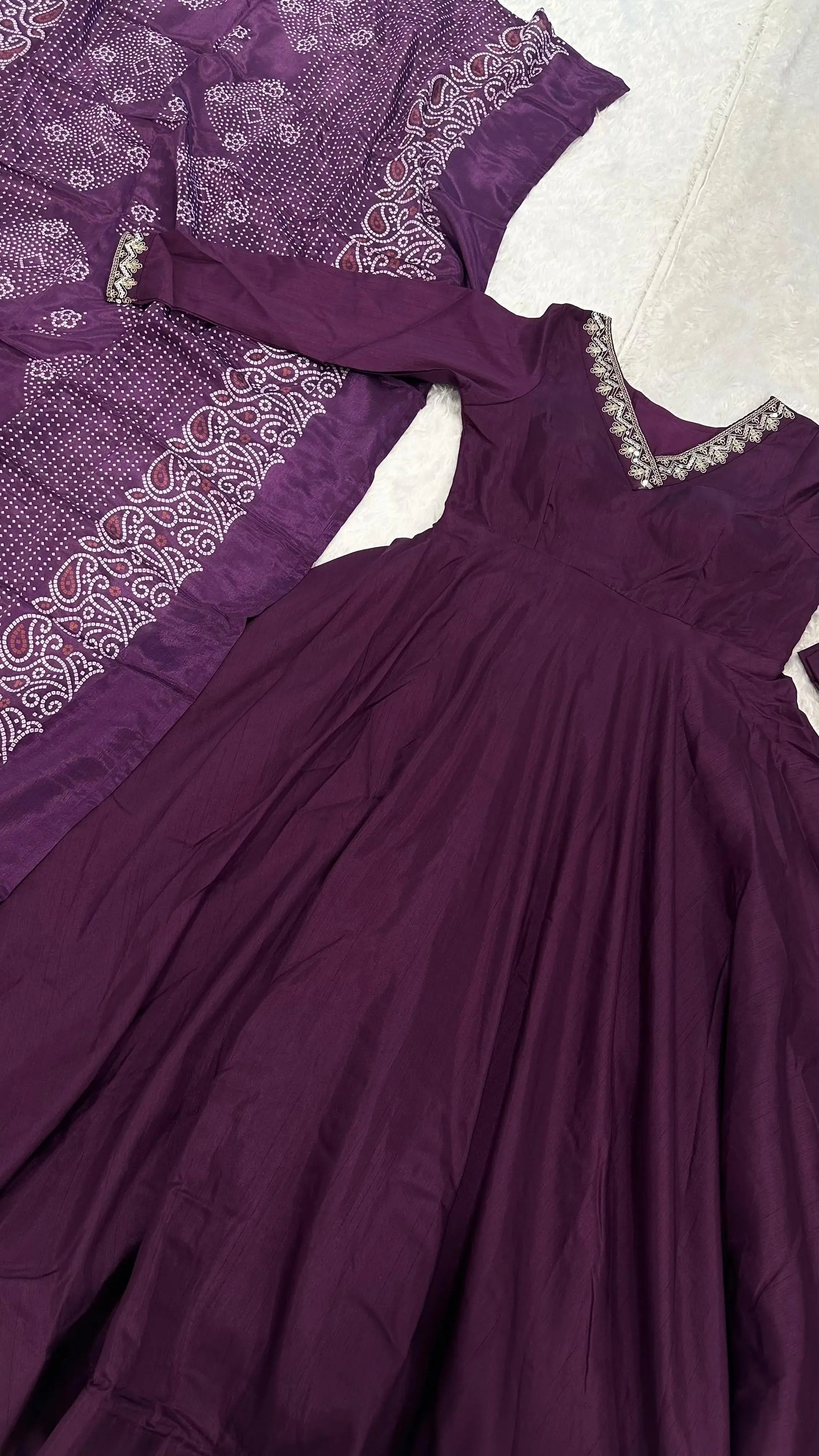Amazing Purple Sequins Work Silk Festivals Wear Palazzo With Dupatta