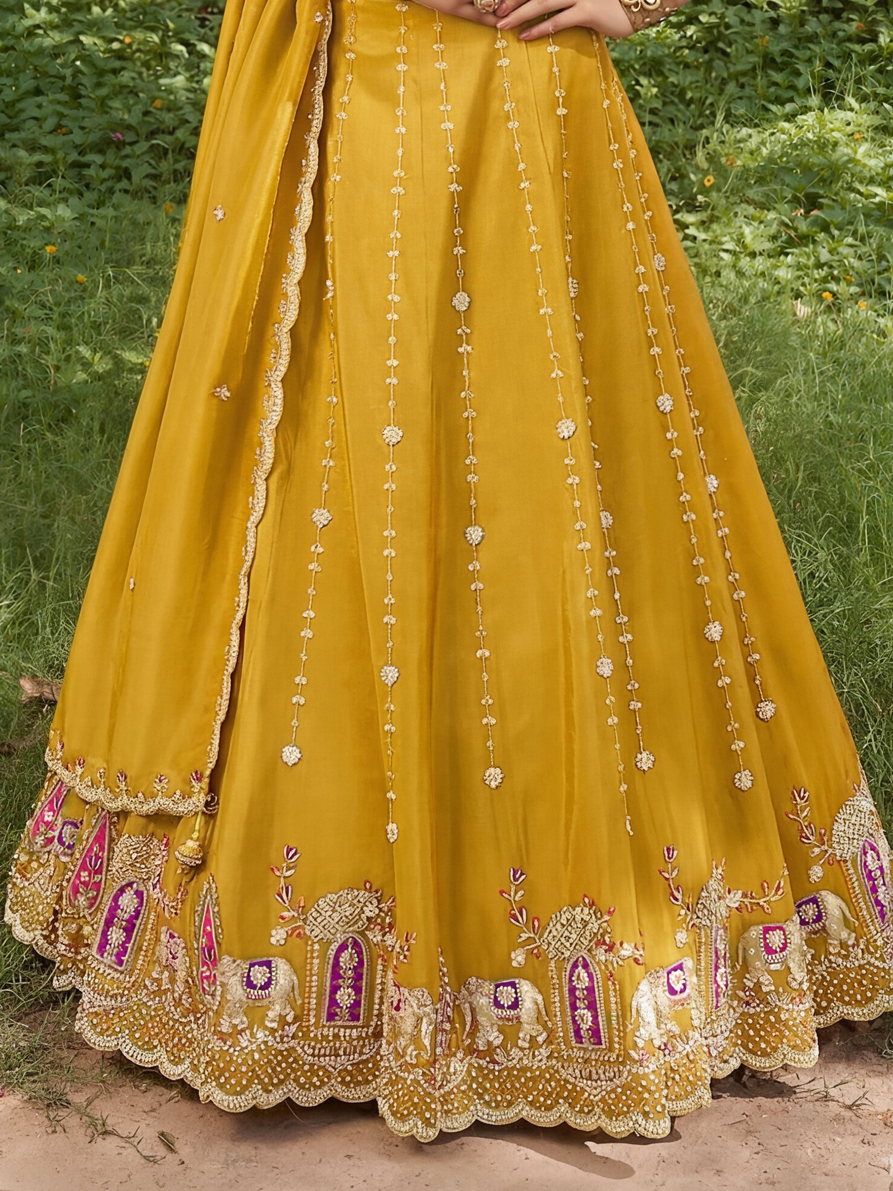 Wonderful Yellow Embroidery Silk Festival Wear Lehenga Choli
