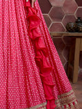 Capricious Pink Digital Printed Chinon Silk Designer Lehenga Choli