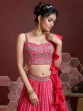 Capricious Pink Digital Printed Chinon Silk Designer Lehenga Choli