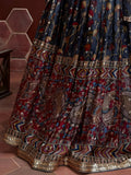 Exquisite Blue Digital Printed Chinon Silk Party Wear Lehenga Choli