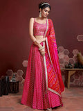 Remarkable Pink Sequins Embroidery Chinon Silk Lehenga Choli