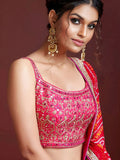Remarkable Pink Sequins Embroidery Chinon Silk Lehenga Choli