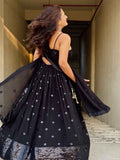 Attractive Black Sequins Georgette Party Wear Lehenga Choli