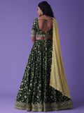 Precious Green Dori Embroidered Georgette Bridal Wear Lehenga Choli