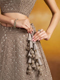 Lovely Grey Thread Embroidered Georgette Lehenga Choli With Dupatta