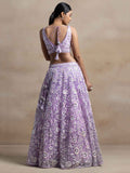 Surprising Lavender Sequins Net Reception Wear Lehenga Choli
