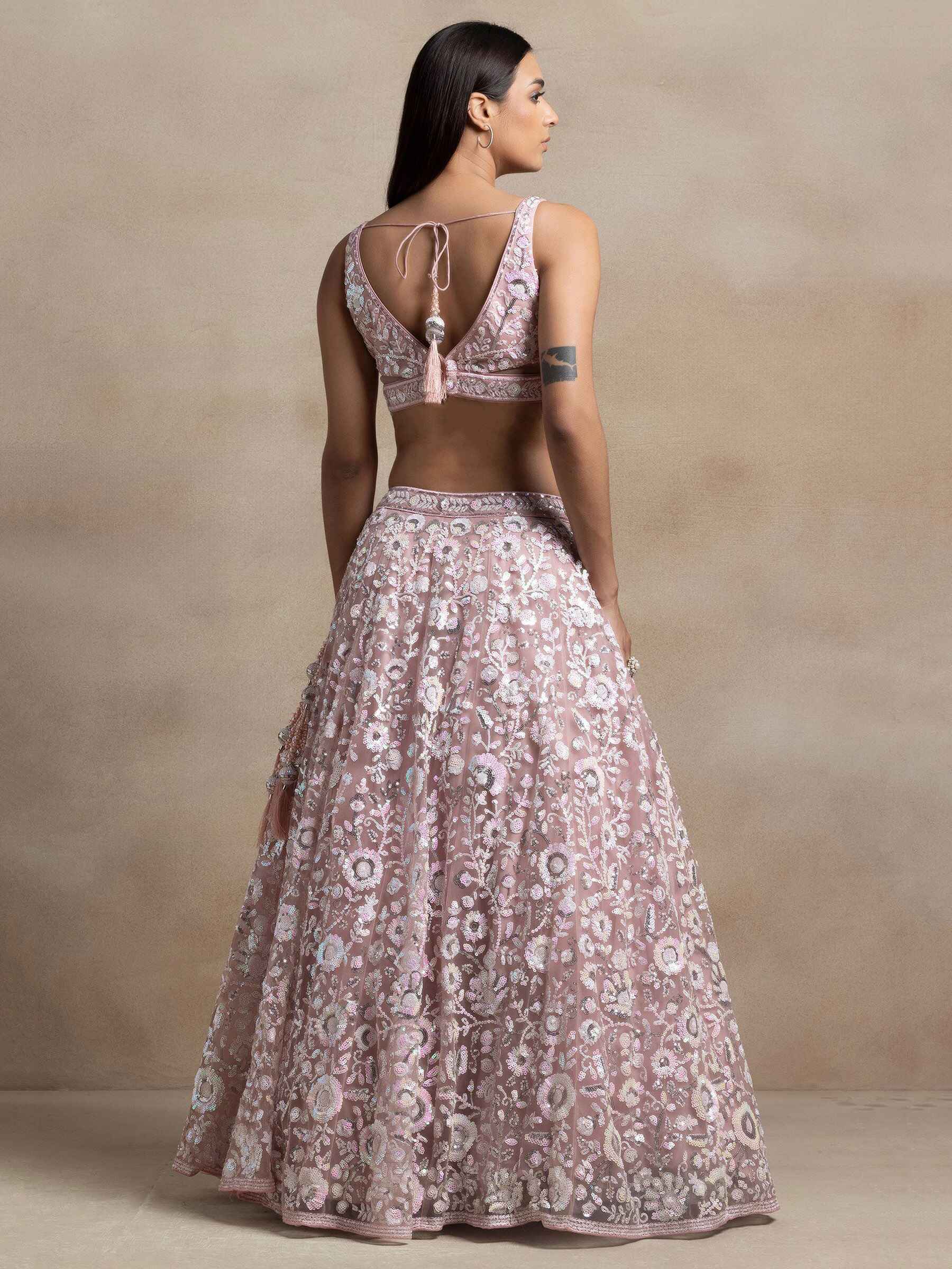 Wonderful Pink Sequins Net Party Wear Lehenga Choli With Dupatta