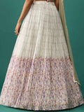 Lovely Off-White Floral Printed Georgette Festival Wear Lehenga Choli