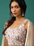 Lovely Off-White Floral Printed Georgette Festival Wear Lehenga Choli