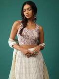 Lovely Off-White Floral Printed Georgette Festival Wear Lehenga Choli